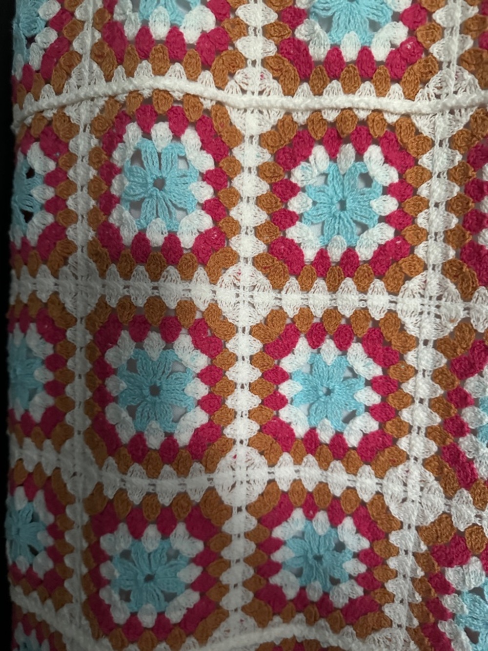 Crochet Willow & Wind Multicolor Slip Dress Size M 70s Style Festival - Picture 2 of 9